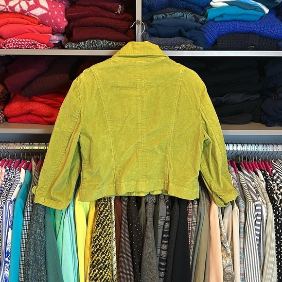 Vintage Bandolino chartreuse corduroy light jacket size L - Picture 3 of 4